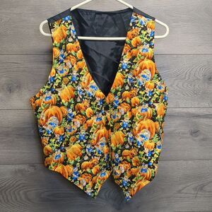 Pumpkin and Bears Halloween Themed Vest Womens Regular Size Medium